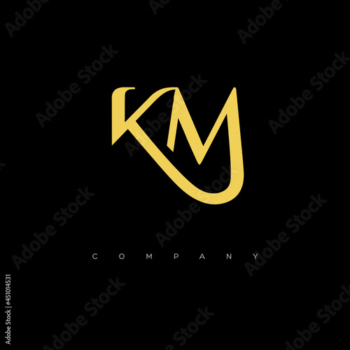 Initial KM logo design vector photo