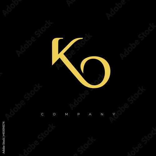 Initial KO logo design vector
