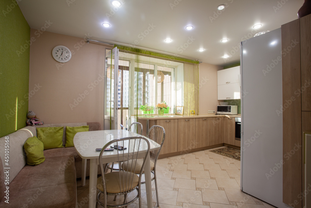 Fototapeta premium kitchen interior on a summer evening 