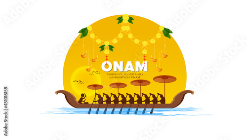 illustration of  Happy Onam festival of South India-Kerala.