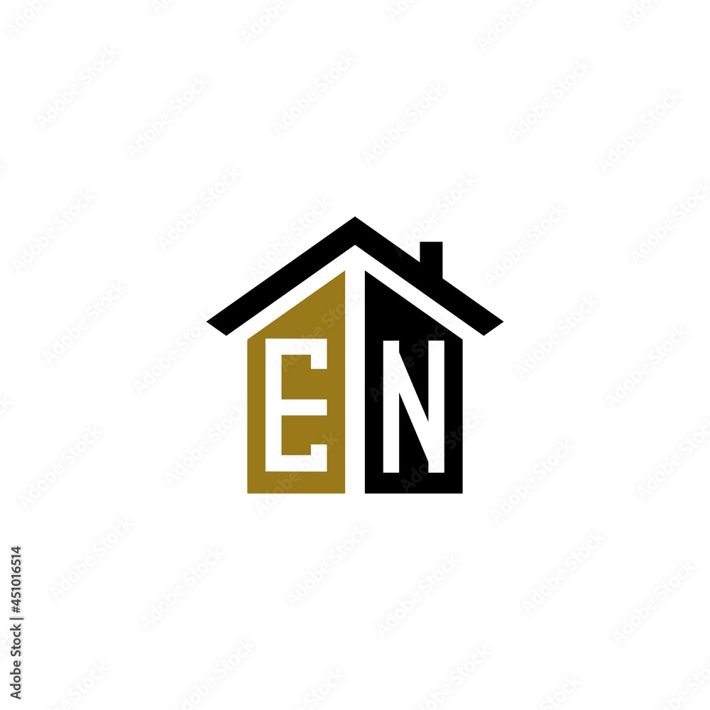 en home logo design vector luxury linked en home logo design vector luxury linked