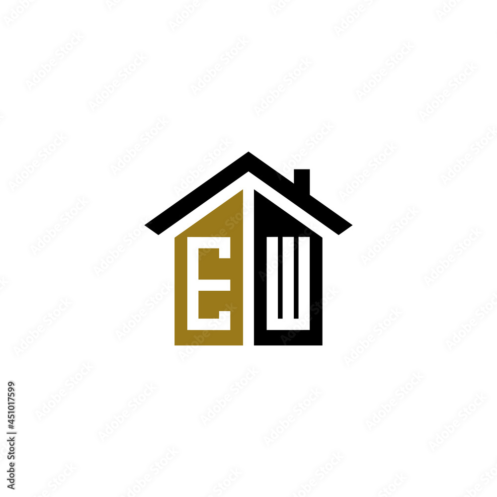 ew home logo design vector luxury linked ew home logo design vector luxury linked