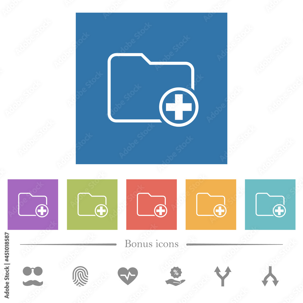 Add new directory flat white icons in square backgrounds Add new directory flat white icons in square backgrounds