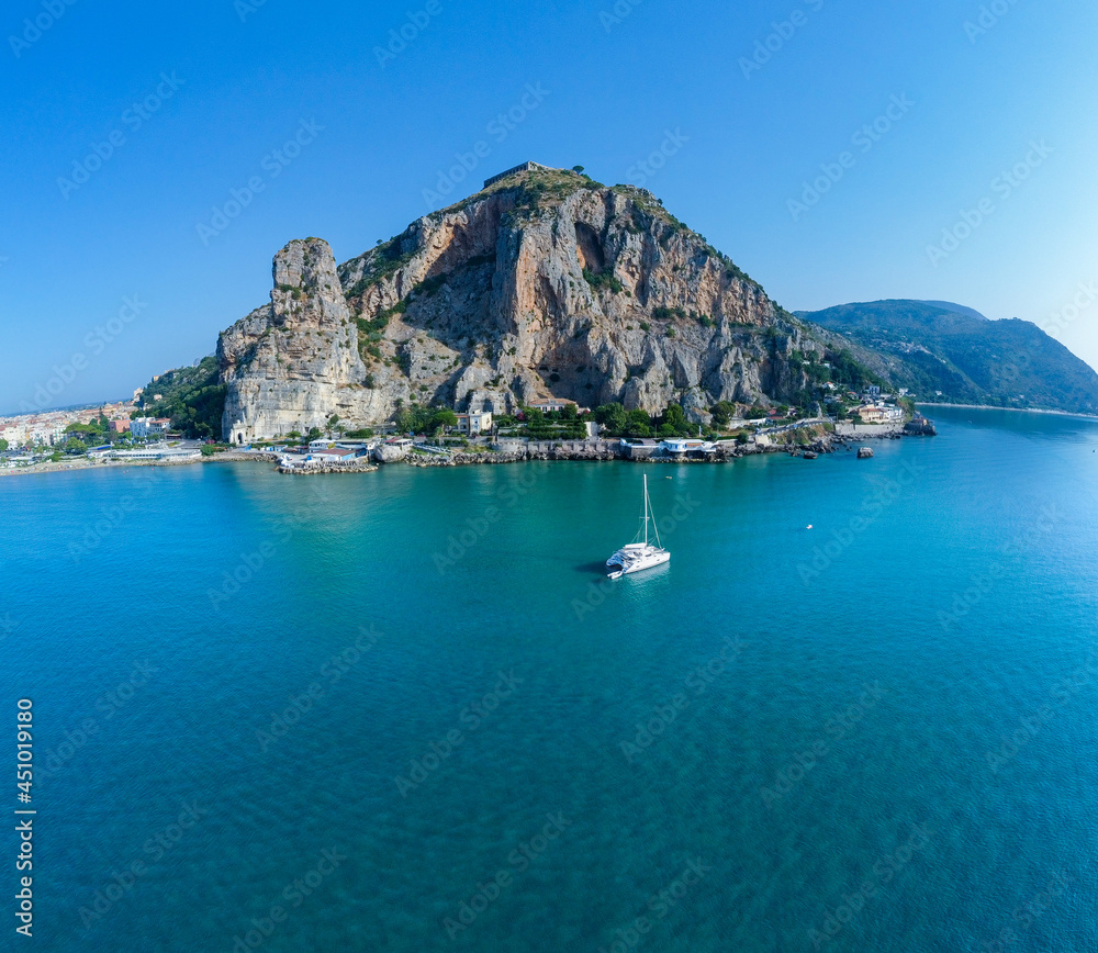 Aerial view Terracina ,Italian Sea, Mediterranean sea, Italy, Sea destination, Italian holiday
