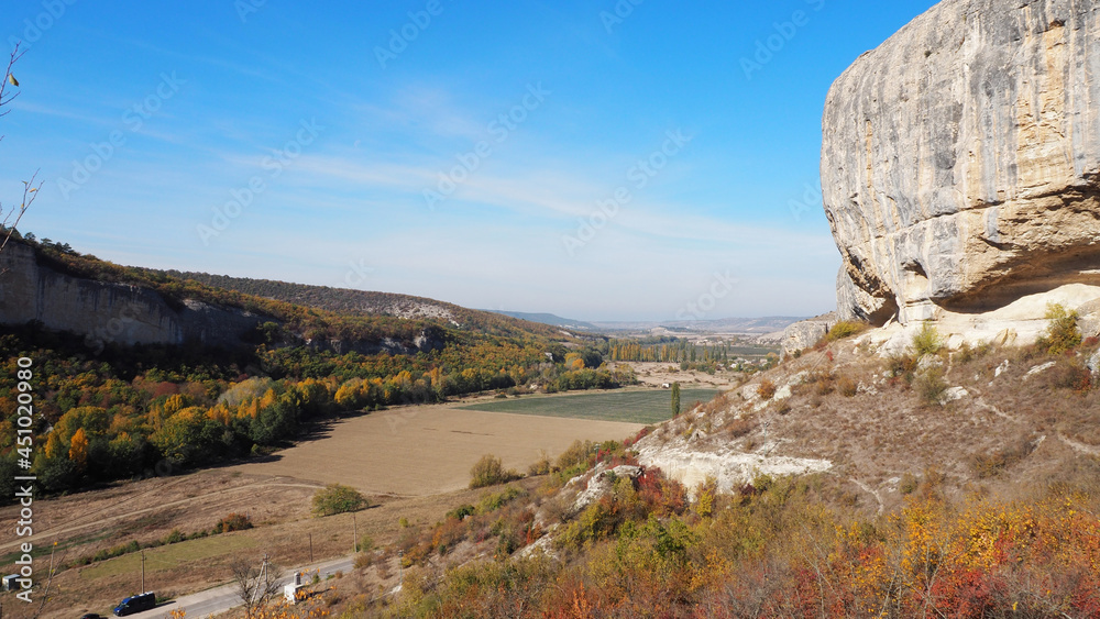 Beautiful mountain landscape in late autumn.