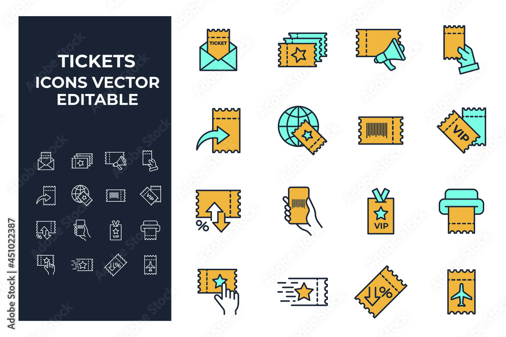 set of Tickets elements symbol template for graphic and web design collection logo vector illustration set of Tickets elements symbol template for graphic and web design collection logo vector illustration