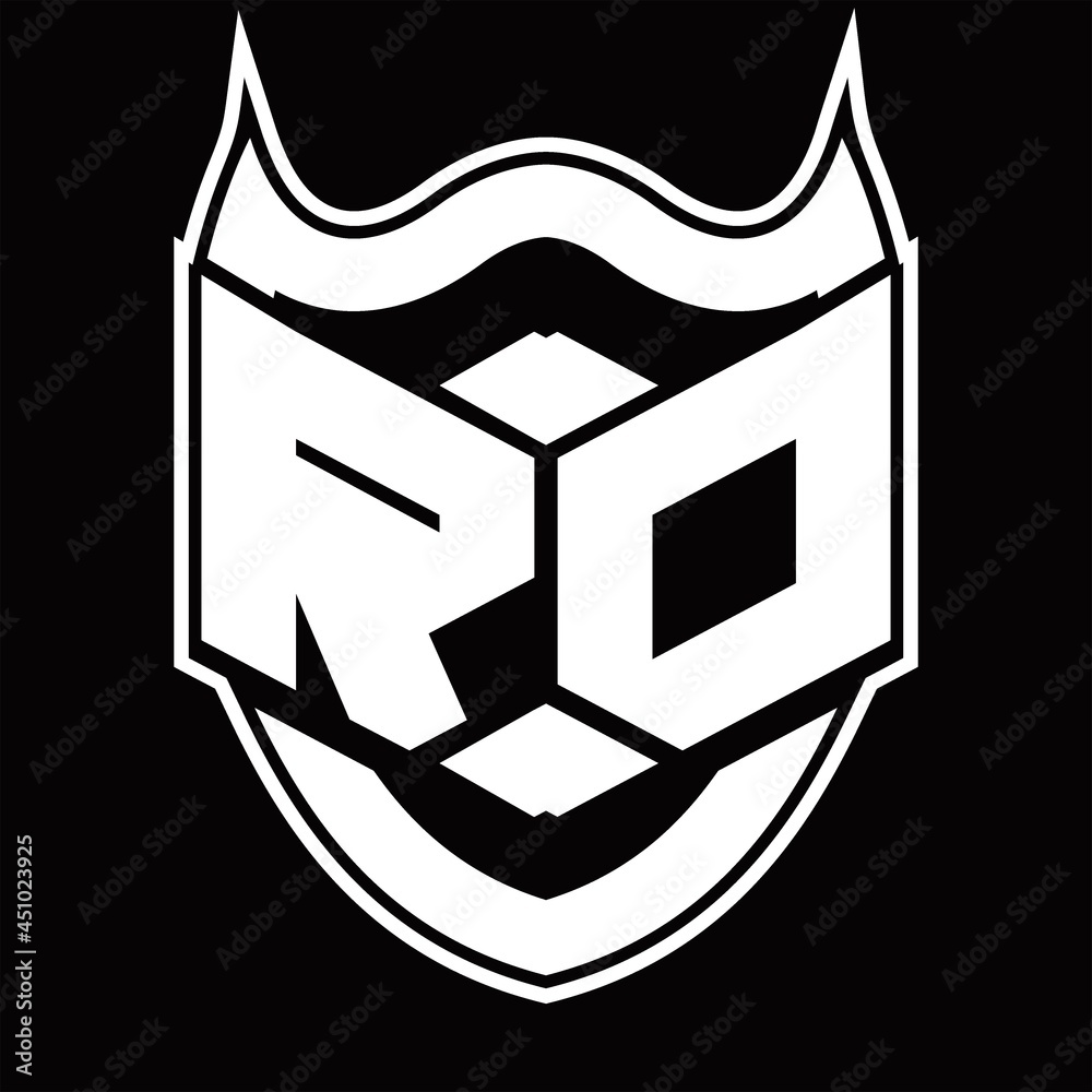 RD Logo monogram design isolated with shield shape design template RD Logo monogram design isolated with shield shape design template