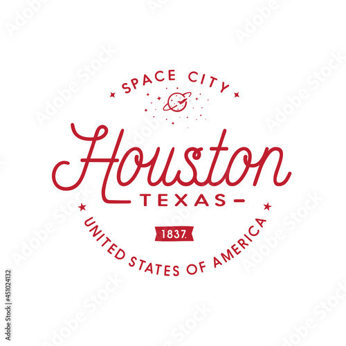 Houston Space City. Houston logotype. Vector and illustration.
