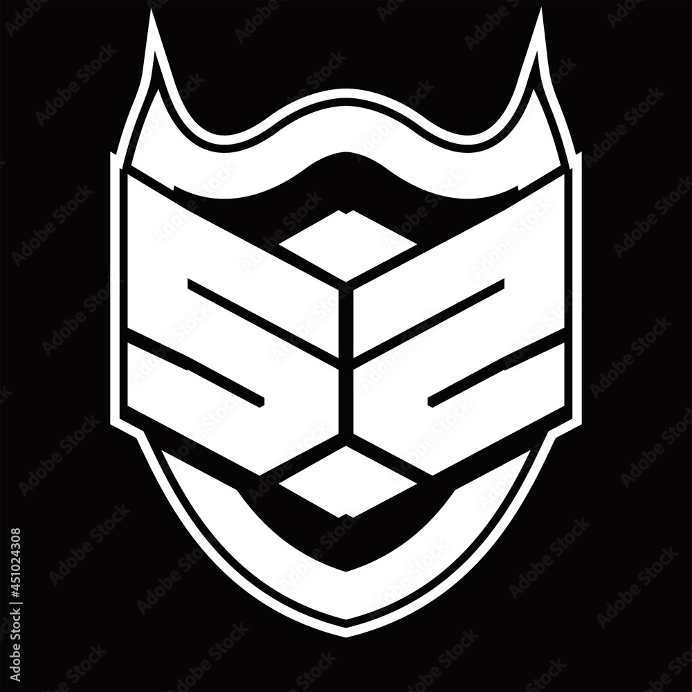 SZ Logo monogram design isolated with shield shape design template