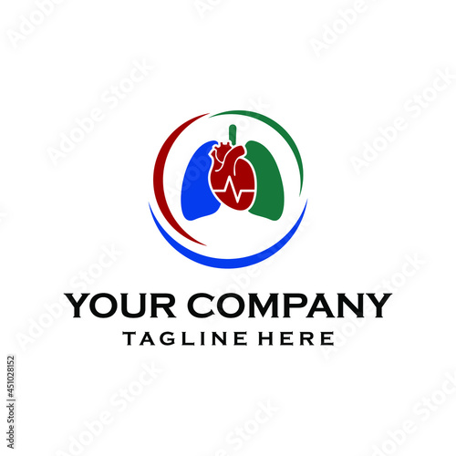 heart and lung vector logo