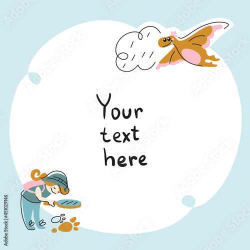 Kids card which scandinavian style, banner, background for kids zone, vector