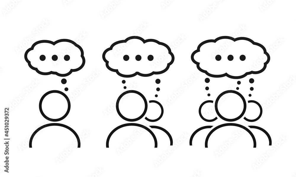 User with speech bubble icon. Cloud bubble, thinking icon. Illustration vector User with speech bubble icon. Cloud bubble, thinking icon. Illustration vector