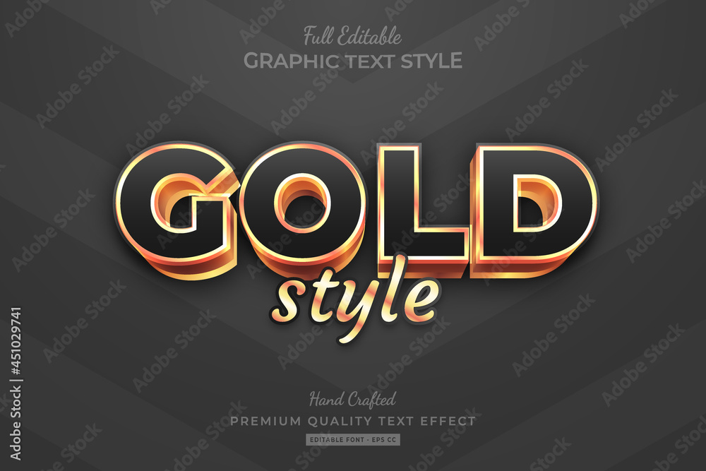Gold Editable Premium Text Effect Font Style