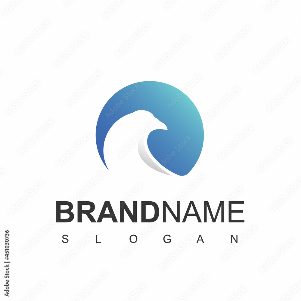Circle Silhouette Bird Logo Design Template Circle Silhouette Bird Logo Design Template