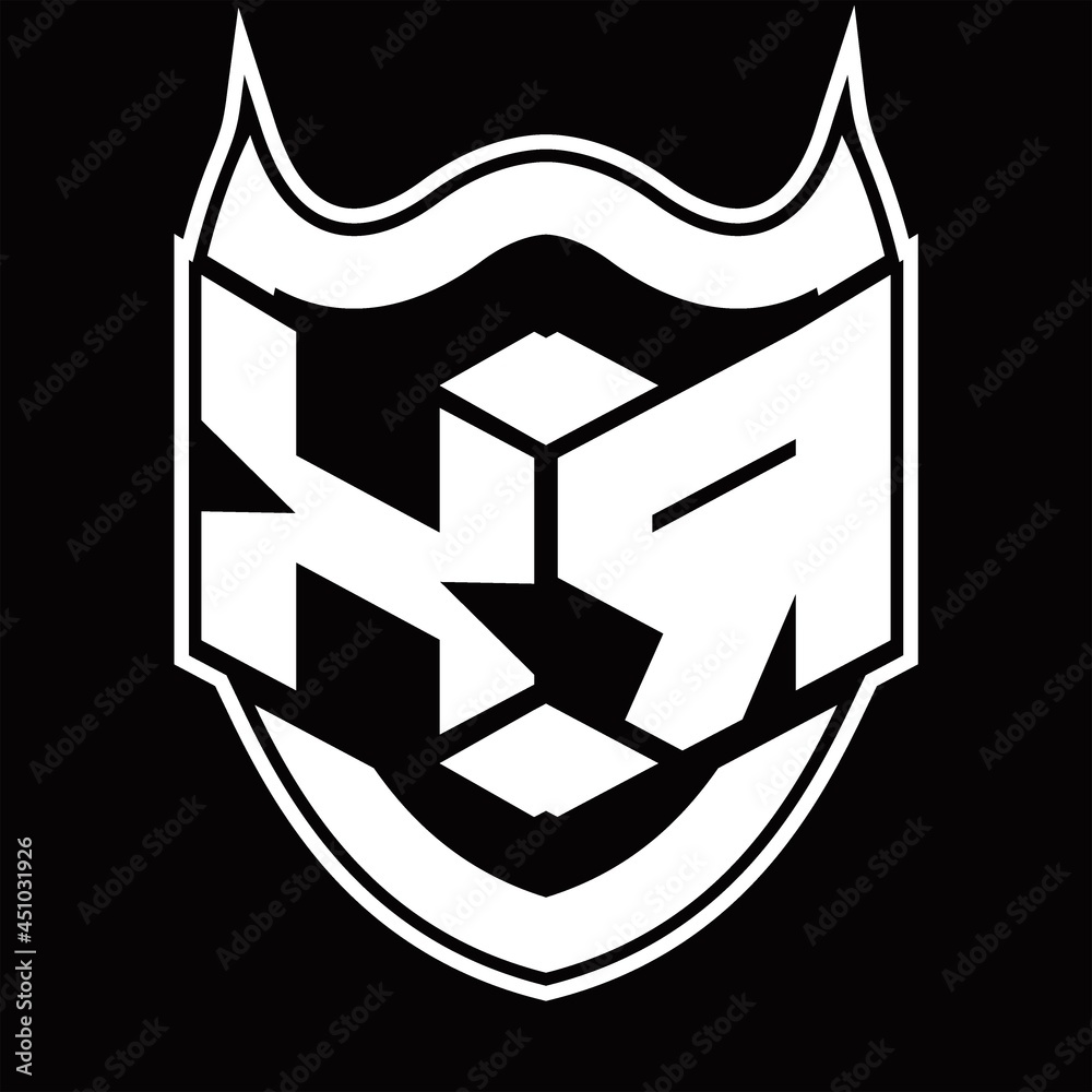 XR Logo monogram design isolated with shield shape design template XR Logo monogram design isolated with shield shape design template