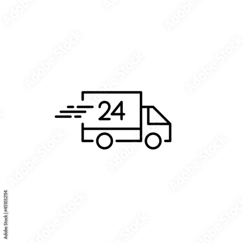 24 hour delivery icon. Pixel perfect, editable stroke