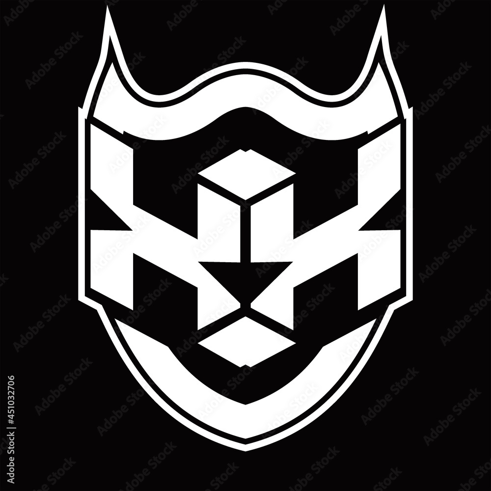 XX Logo monogram design isolated with shield shape design template XX Logo monogram design isolated with shield shape design template