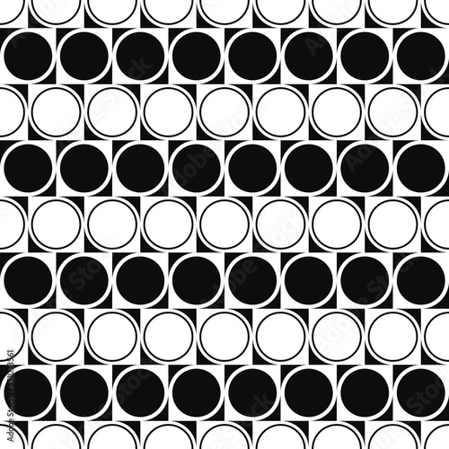 Black and white checkers inline. Vector black and white minimal ornament.