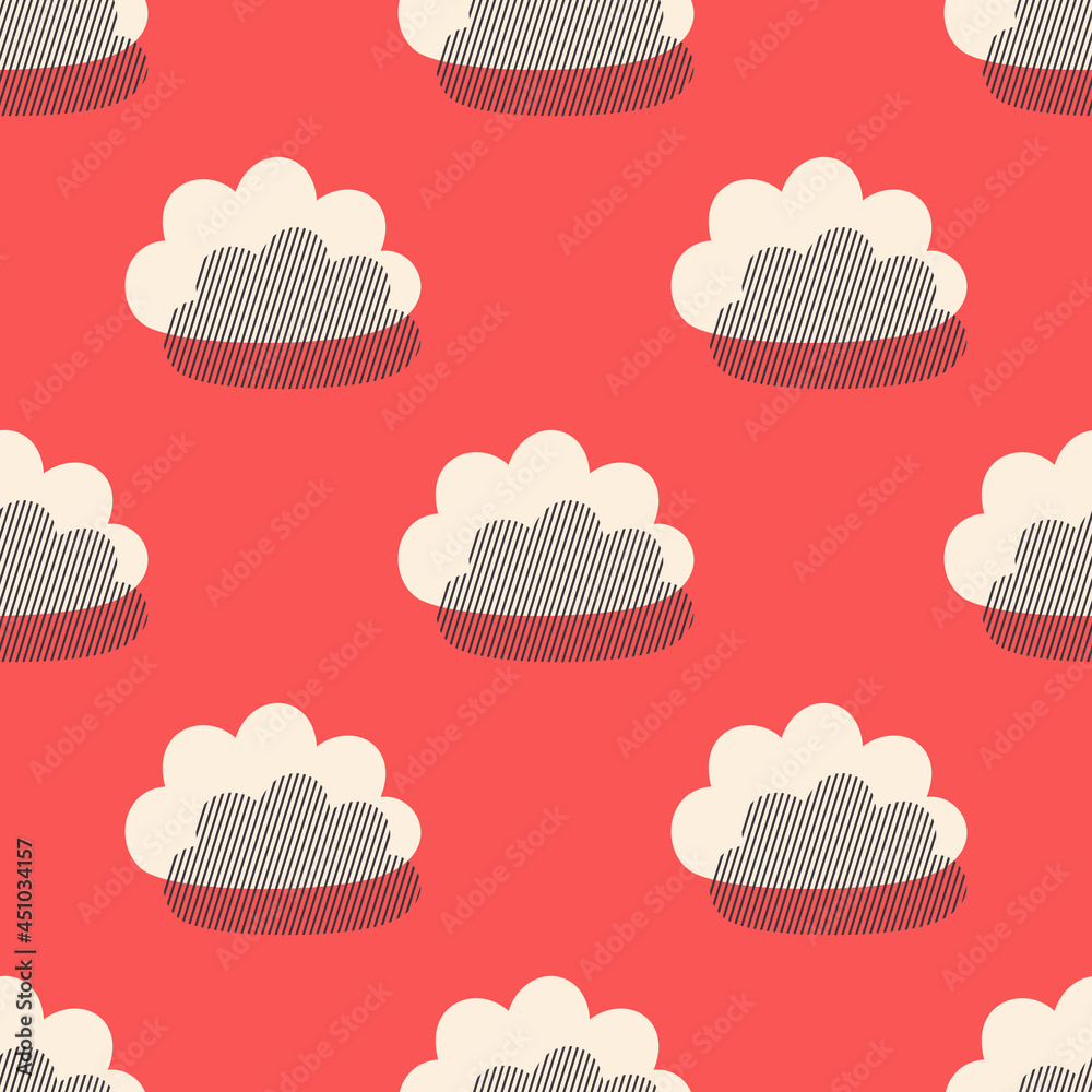 The clouds are pink pastel. Seamless modern pattern for trendy fabrics, decorative pillows. Vector. The clouds are pink pastel. Seamless modern pattern for trendy fabrics, decorative pillows. Vector.
