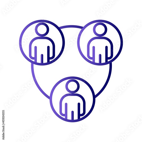 Teamwork Line Gradient Icon Design