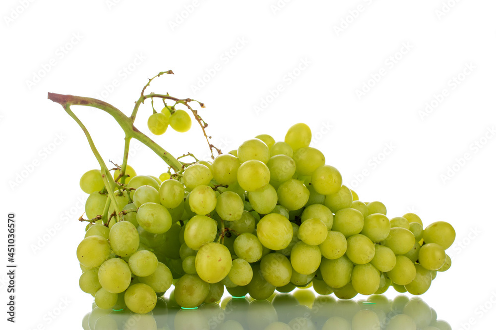 One ripe bunch of seedless grapes, close-up, isolated on white. One ripe bunch of seedless grapes, close-up, isolated on white.