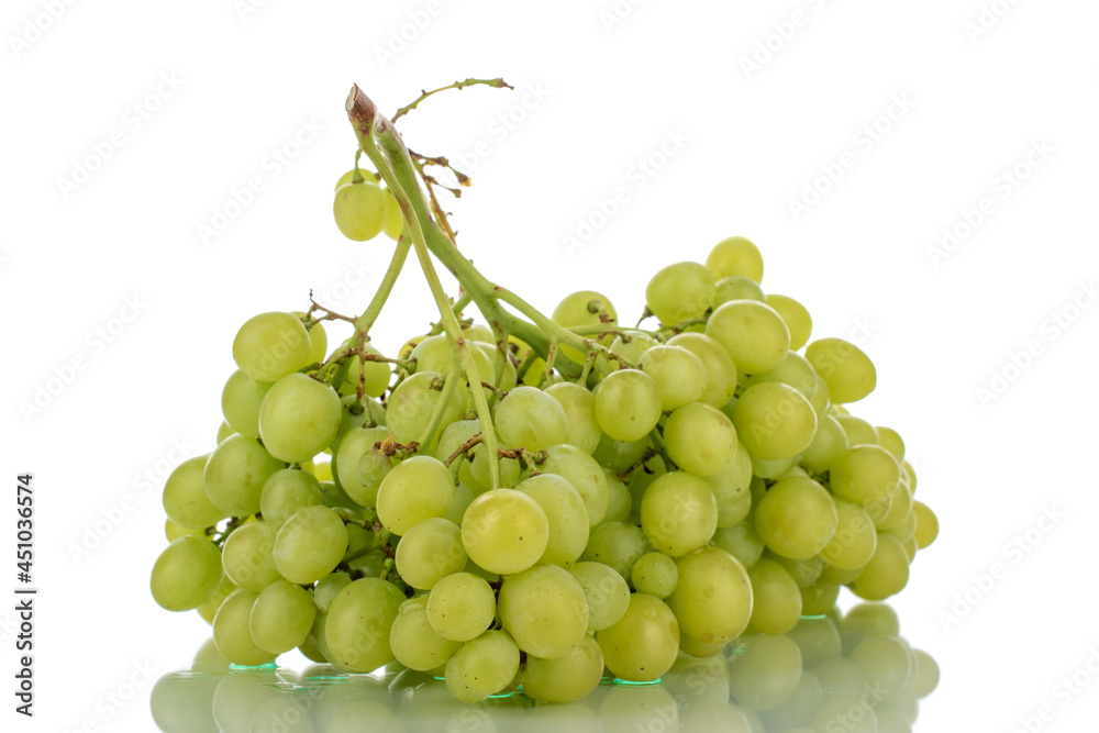 One ripe bunch of seedless grapes, close-up, isolated on white. One ripe bunch of seedless grapes, close-up, isolated on white.