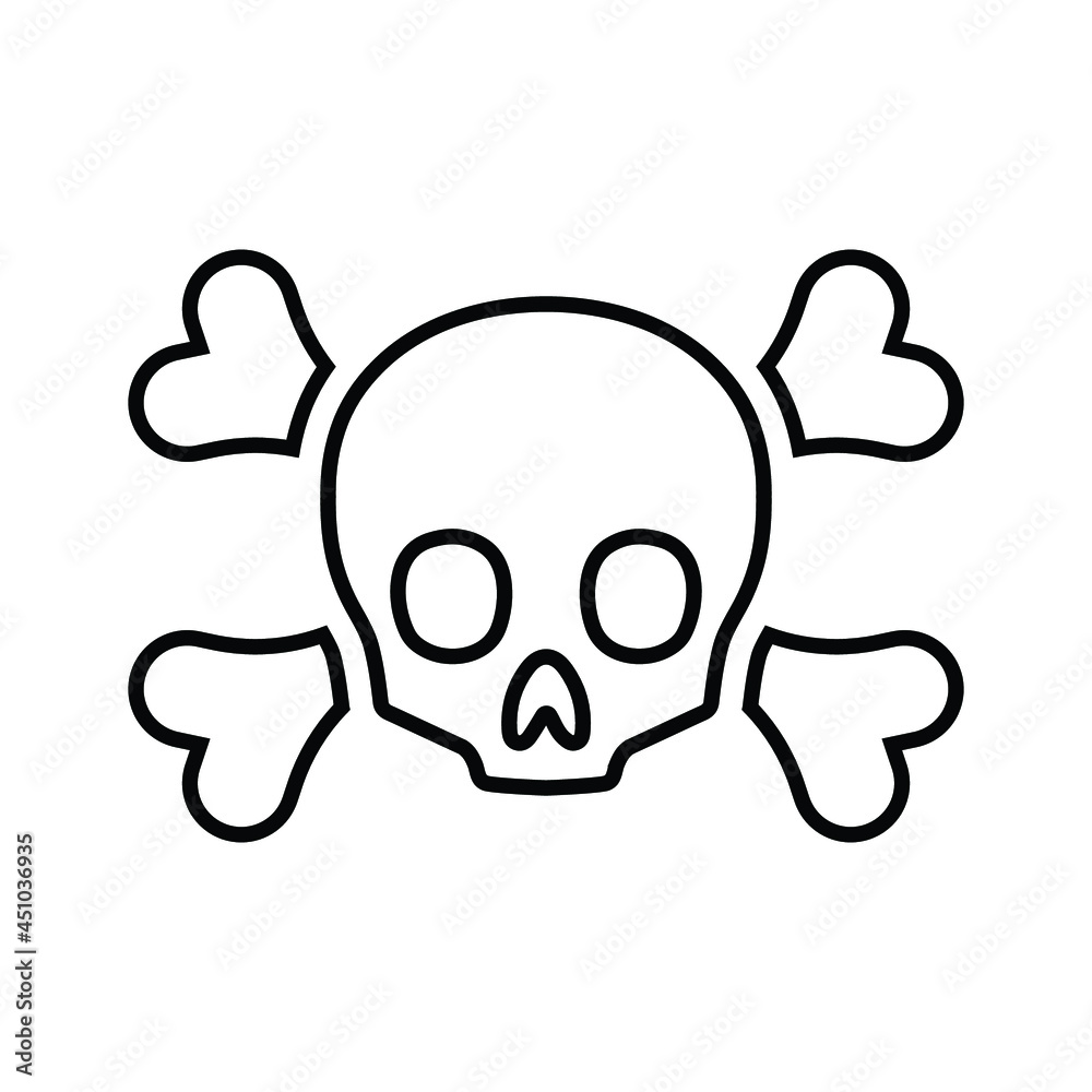 Danger, warning line icon. Outline vector.