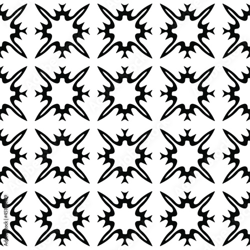  Seamless vector pattern in geometric ornamental style. Black  ornament.