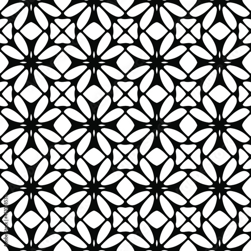  Seamless vector pattern in geometric ornamental style. Black  ornament.