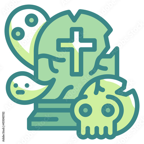 tombstone blue line icon