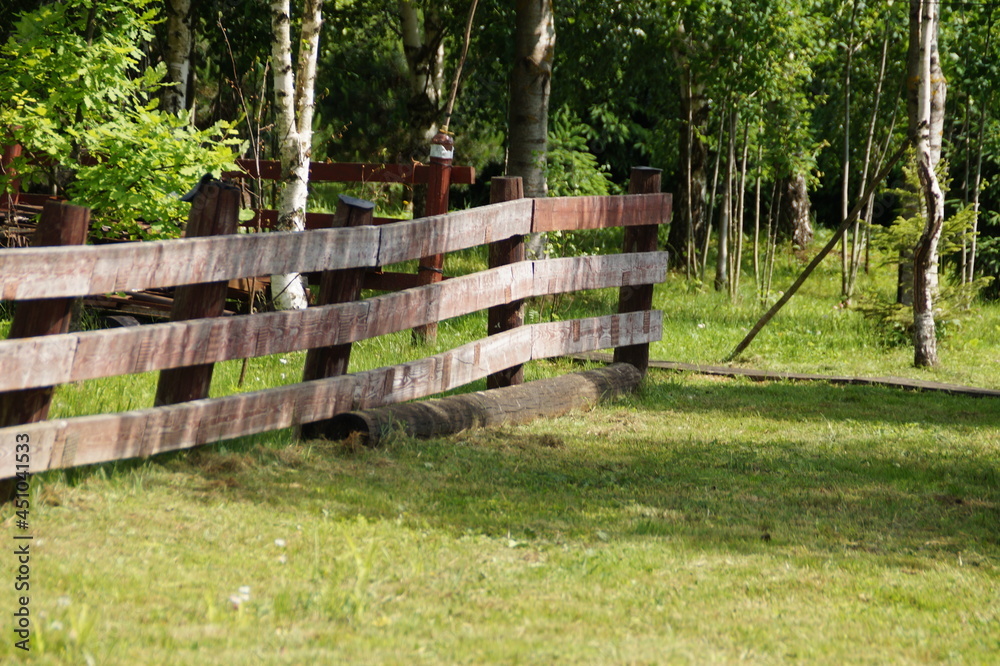 wooden fence in the grass