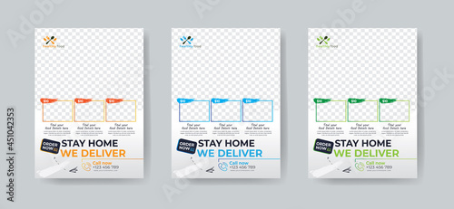 Restaurant menu price and flyer design templates modern with colorful design.