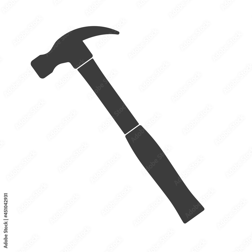 Hammer icon black. Vector illustration isolated on white background Hammer icon black. Vector illustration isolated on white background