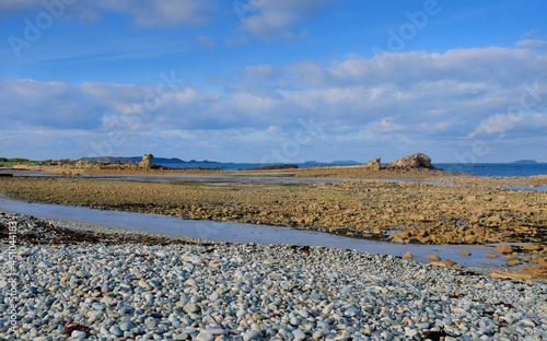 Beautiful seascape at low tide in Brittany. France photo