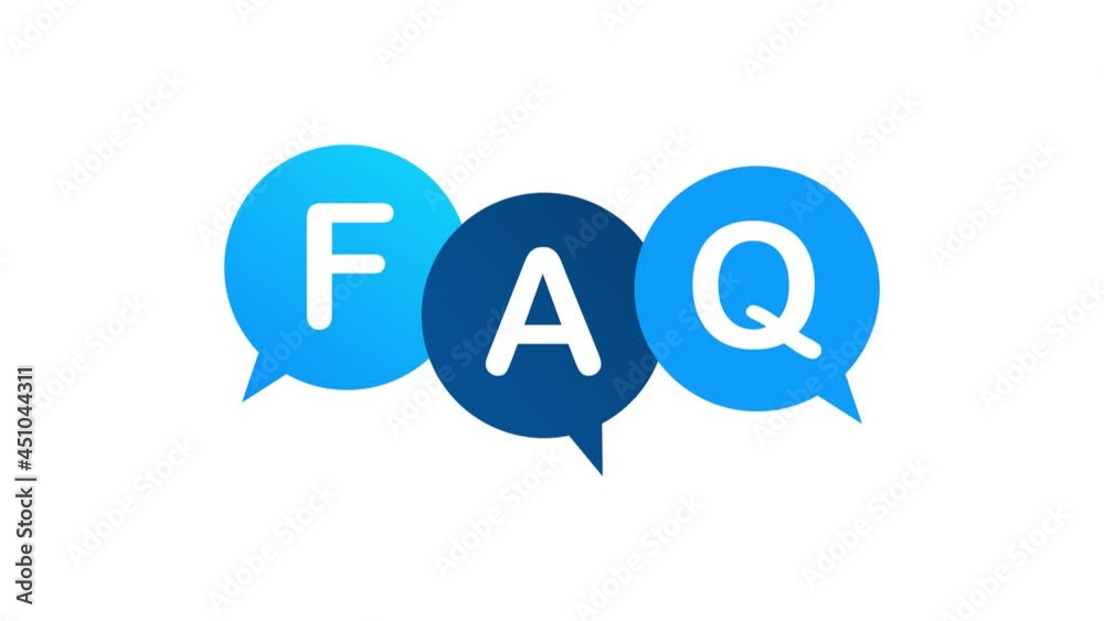 Frequently asked questions FAQ banner. Computer with question icons. Motion graphics. Frequently asked questions FAQ banner. Computer with question icons. Motion graphics.
