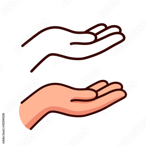 Cartoon empty holding hand gesture