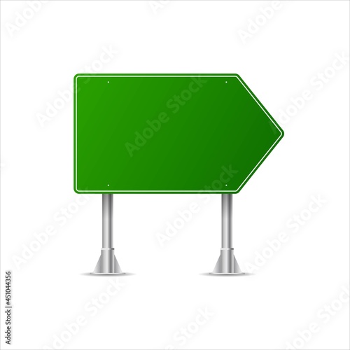 Realistic Green street and road signs. City illustration vector. Street traffic sign mockup isolated, signboard or signpost direction mock up image