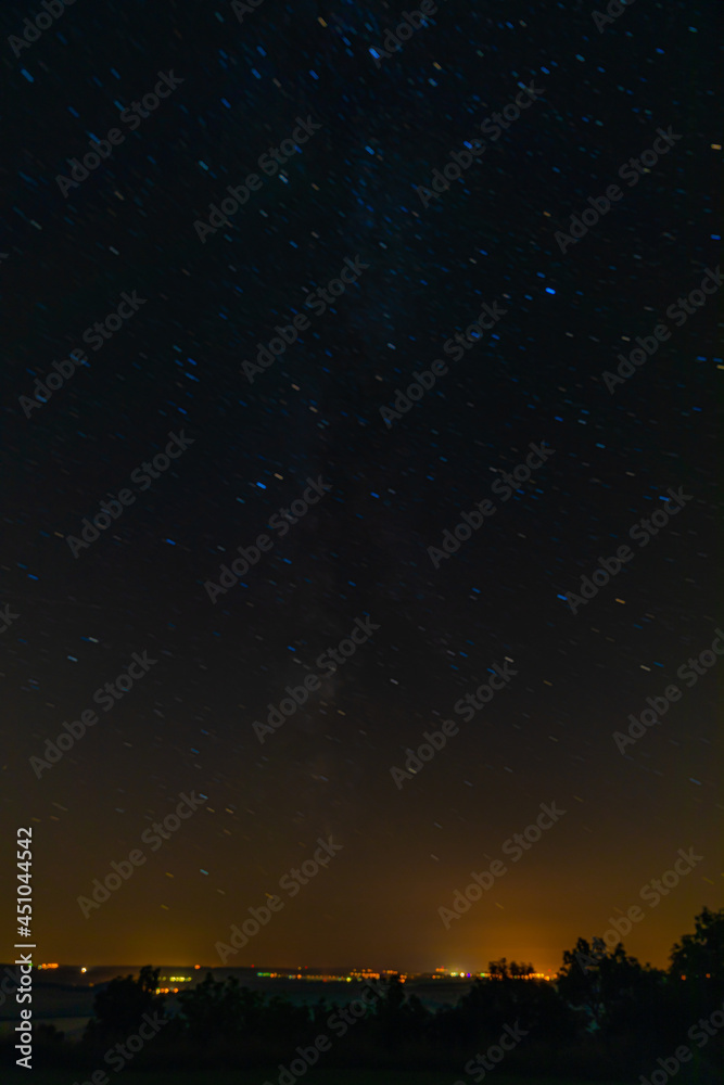 View near ruin of castle Hazmburk in north Bohemia with star View near ruin of castle Hazmburk in north Bohemia with star