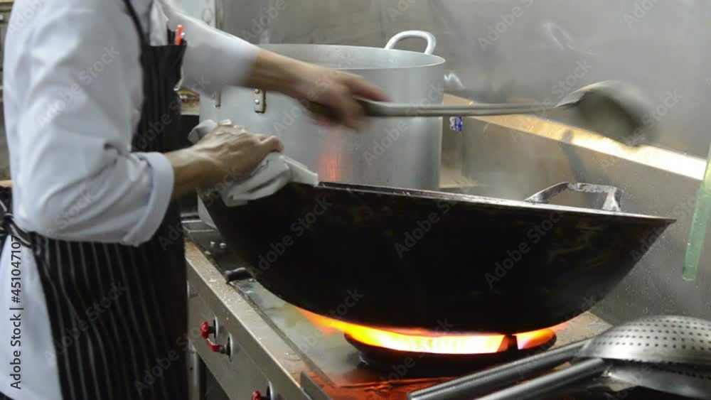 Stir fried noodle, Pad Thai . Asian chef cooking in kitchen Stir fried noodle, Pad Thai . Asian chef cooking in kitchen