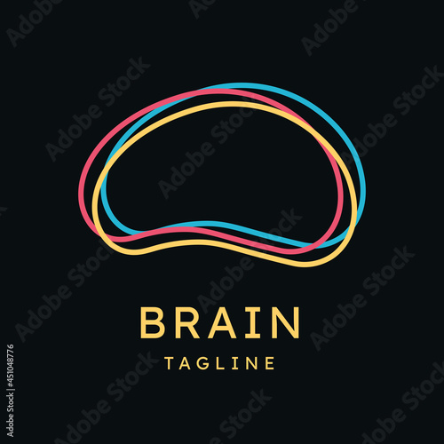 Smart brain outline logo vector design. Conscious logo concept, brainstorm, power thinking, mindfulness, consciousness logo icon. Vector template