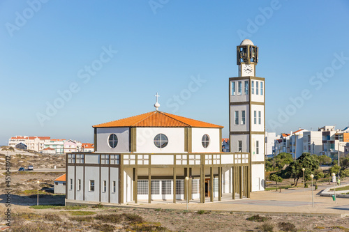 parish church of Our Lady of Health at Costa Nova do Prado, Gafanha da Encarnacao, Municipality of Ilhavo, district of Aveiro, Portugal photo