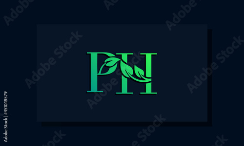 Minimal leaf style Initial PH logo