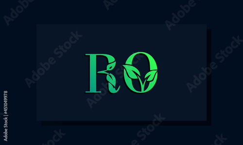 Minimal leaf style Initial RA logo. photo