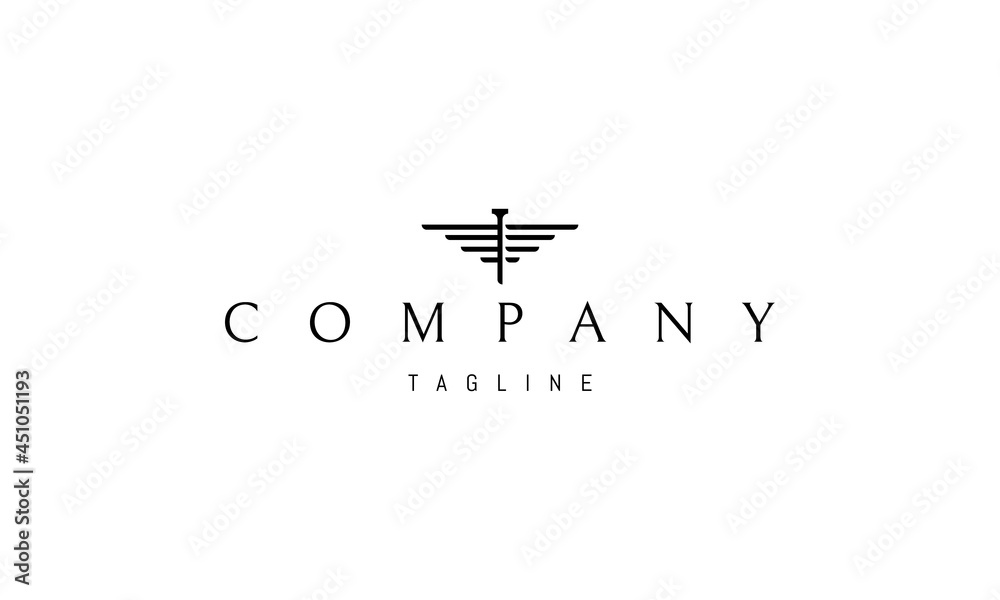 Vector logo on which the abstract image of the wings of a bird. Vector logo on which the abstract image of the wings of a bird.