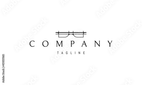 Vector logo on which an abstract image of glasses in an elegant frame.