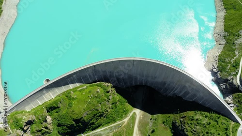 Aerial view of Lac De Moiry in Switzerland. photo