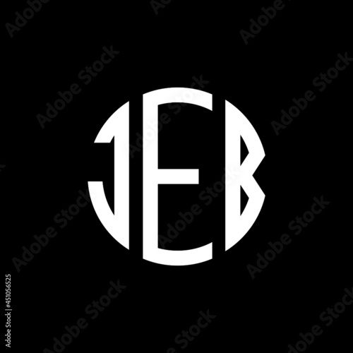 JEB letter logo design. JEB modern letter logo with black background. JEB creative  letter logo. simple and modern letter JEB logo template, JEB circle letter logo design with circle shape. JEB  photo