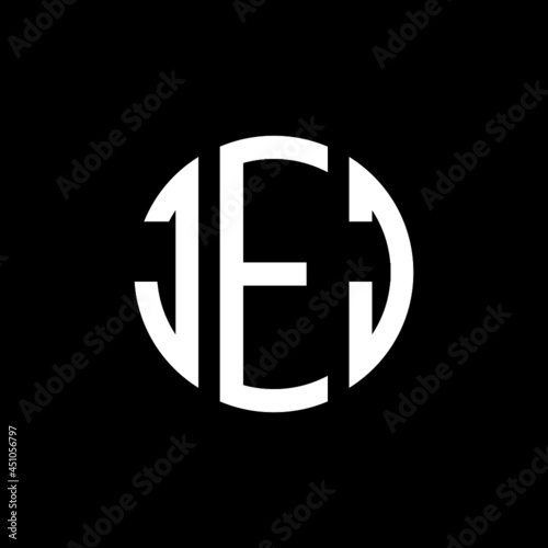 JEJ letter logo design. JEJ modern letter logo with black background. JEJ creative  letter logo. simple and modern letter JEJ logo template, JEJ circle letter logo design with circle shape. JEJ  photo