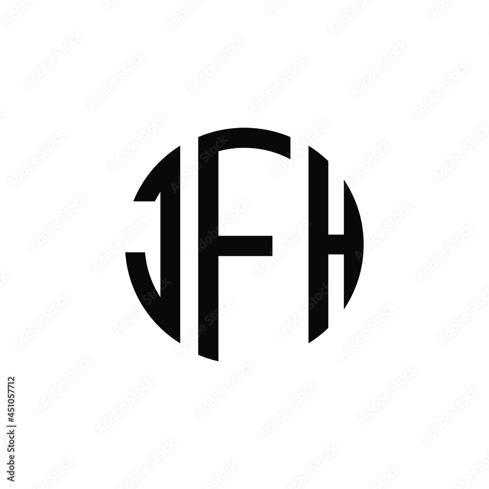 JFH letter logo design. JFH modern letter logo with black background