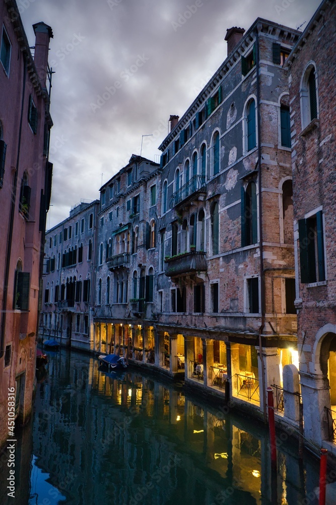 city canals of venice city, italy